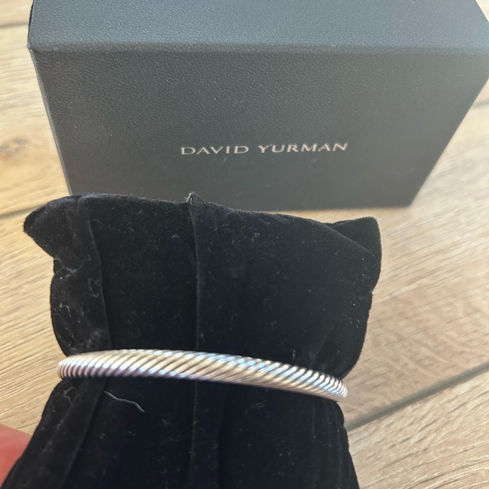 David Yurman Silver Bracelet with Gold and blue Topaz - Picture 2 of 4